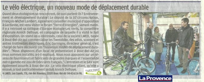 article tweezbike à Gardanne le 06-04-13 dans la Provence